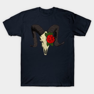 Ram skull with roses T-Shirt